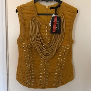 H&M x Balmain Collaboration Mustard Top